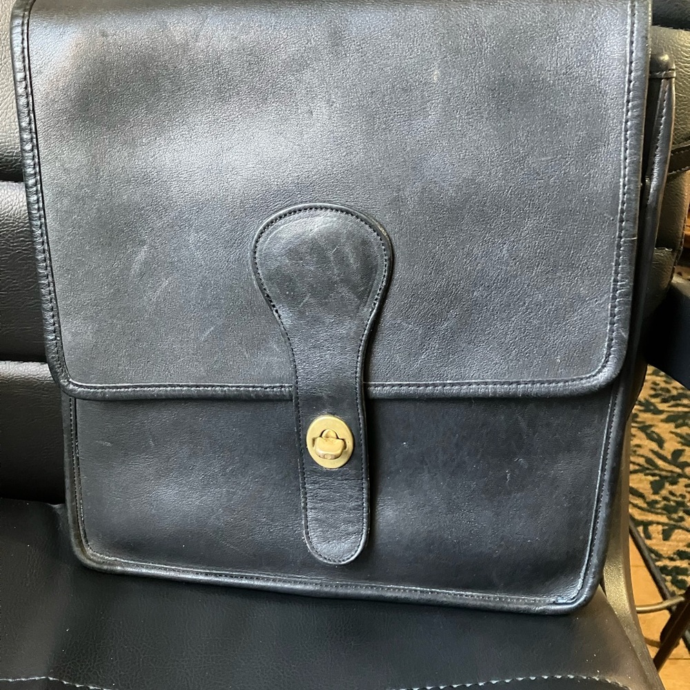 Vintage Coach Slim Pouch 9640 - Black Leather - NYC made late 70s RARE - Picture 3 of 16